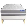 Image de Ensemble matelas Latex + mémoire de forme ACTILATEX PUR 120x200cm 3zones de confort + sommier KIT blanc