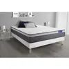Image de ACTISOM Ensemble matelas ACTIMEMO PLUS Memoire de forme Maxi epaisseur 7zones de confort avec sommier KIT blanc 80 x 190 cm