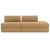 Image de Canapé 3 places - 2 modules convertibles : Canapé 2 places + Fauteuil - Tissu tweed Jaune