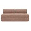 Image de Canapé 3 places convertible et modulable - Tissu tweed Rouge