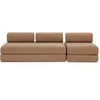 Image de Canapé 4 places - 2 modules convertibles : Canapé 3 places + Fauteuil - Tissu tweed Marron