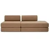 Image de Canapé 3 places - 2 modules convertibles : Canapé 2 places + Fauteuil - Tissu tweed Marron