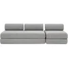 Image de Canapé 4 places - 2 modules convertibles : Canapé 3 places + Fauteuil - Tissu tweed Gris