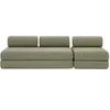 Image de Canapé 4 places - 2 modules convertibles : Canapé 3 places + Fauteuil - Tissu tweed Vert