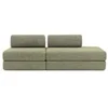 Image de Canapé 3 places - 2 modules convertibles : Canapé 2 places + Fauteuil - Tissu tweed Vert