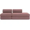 Image de Canapé 3 places - 2 modules convertibles : Canapé 2 places + Fauteuil - Velours côtelé XL Rose