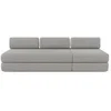 Image de Canapé 4 places - 2 modules convertibles : Canapé 3 places + Fauteuil - Velours côtelé XL Gris clair
