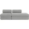 Image de Canapé 3 places - 2 modules convertibles : Canapé 2 places + Fauteuil - Velours côtelé XL Gris clair
