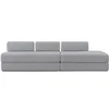 Image de Canapé 5 places - 2 modules convertibles : Canapé 3 places + Canapé 2 places - Velours côtelé XL Gris clair