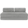 Image de Canapé 3 places convertible et modulable - Velours côtelé XL Gris clair