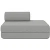 Image de Canapé 2 places convertible et modulable - Velours côtelé XL Gris clair