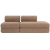 Image de Canapé 3 places - 2 modules convertibles : Canapé 2 places + Fauteuil - Velours côtelé XL Marron