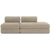 Image de Canapé 3 places - 2 modules convertibles : Canapé 2 places + Fauteuil - Velours côtelé XL Taupe