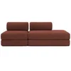 Image de Canapé 3 places - 2 modules convertibles : Canapé 2 places + Fauteuil - Velours côtelé XL Terracotta