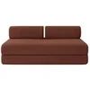 Image de Canapé 3 places convertible et modulable - Velours côtelé XL Terracotta