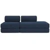 Image de Canapé 3 places - 2 modules convertibles : Canapé 2 places + Fauteuil - Velours côtelé XL Bleu