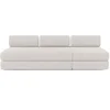 Image de Canapé 4 places - 2 modules convertibles : Canapé 3 places + Fauteuil - Velours côtelé XL Blanc
