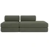 Image de Canapé 3 places - 2 modules convertibles : Canapé 2 places + Fauteuil - Velours côtelé XL Vert
