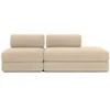 Image de Canapé 3 places - 2 modules convertibles : Canapé 2 places + Fauteuil - Velours côtelé XL Beige