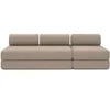 Image de Canapé 4 places - 2 modules convertibles : Canapé 3 places + Fauteuil - Tissu lisse Taupe