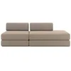 Image de Canapé 3 places - 2 modules convertibles : Canapé 2 places + Fauteuil - Tissu lisse Taupe