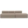 Image de Canapé 5 places - 2 modules convertibles : Canapé 3 places + Canapé 2 places - Tissu lisse Taupe