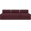 Image de Canapé 4 places - 2 modules convertibles : Canapé 3 places + Fauteuil - Tissu lisse Rouge