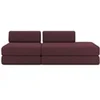 Image de Canapé 3 places - 2 modules convertibles : Canapé 2 places + Fauteuil - Tissu lisse Rouge