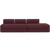 Image de Canapé 5 places - 2 modules convertibles : Canapé 3 places + Canapé 2 places - Tissu lisse Rouge