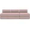 Image de Canapé 4 places - 2 modules convertibles : Canapé 3 places + Fauteuil - Tissu lisse Rose