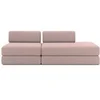 Image de Canapé 3 places - 2 modules convertibles : Canapé 2 places + Fauteuil - Tissu lisse Rose