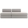 Image de Canapé 3 places - 2 modules convertibles : Canapé 2 places + Fauteuil - Tissu lisse Gris clair