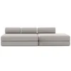 Image de Canapé 5 places - 2 modules convertibles : Canapé 3 places + Canapé 2 places - Tissu lisse Gris clair