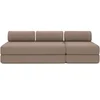 Image de Canapé 4 places - 2 modules convertibles : Canapé 3 places + Fauteuil - Tissu lisse Marron