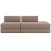 Image de Canapé 3 places - 2 modules convertibles : Canapé 2 places + Fauteuil - Tissu lisse Marron