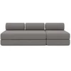 Image de Canapé 4 places - 2 modules convertibles : Canapé 3 places + Fauteuil - Tissu lisse Gris