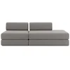 Image de Canapé 3 places - 2 modules convertibles : Canapé 2 places + Fauteuil - Tissu lisse Gris