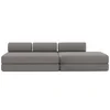 Image de Canapé 5 places - 2 modules convertibles : Canapé 3 places + Canapé 2 places - Tissu lisse Gris
