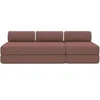 Image de Canapé 4 places - 2 modules convertibles : Canapé 3 places + Fauteuil - Tissu lisse Terracotta