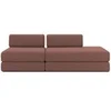 Image de Canapé 3 places - 2 modules convertibles : Canapé 2 places + Fauteuil - Tissu lisse Terracotta