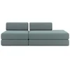 Image de Canapé 3 places - 2 modules convertibles : Canapé 2 places + Fauteuil - Tissu lisse Vert