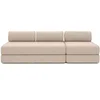 Image de Canapé 4 places - 2 modules convertibles : Canapé 3 places + Fauteuil - Tissu lisse Beige