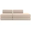 Image de Canapé 3 places - 2 modules convertibles : Canapé 2 places + Fauteuil - Tissu lisse Beige