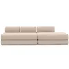 Image de Canapé 5 places - 2 modules convertibles : Canapé 3 places + Canapé 2 places - Tissu lisse Beige