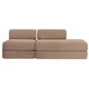 Image de Canapé 3 places - 2 modules convertibles : Canapé 2 places + Fauteuil - Velours côtelé Taupe