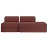 Image de Canapé 3 places - 2 modules convertibles : Canapé 2 places + Fauteuil - Velours côtelé Rouge