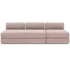 Image de Canapé 4 places - 2 modules convertibles : Canapé 3 places + Fauteuil - Velours côtelé Rose pâle