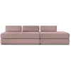 Image de Canapé 5 places - 2 modules convertibles : Canapé 3 places + Canapé 2 places - Velours côtelé Rose pâle