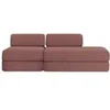 Image de Canapé 3 places - 2 modules convertibles : Canapé 2 places + Fauteuil - Velours côtelé Rose