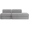 Image de Canapé 3 places - 2 modules convertibles : Canapé 2 places + Fauteuil - Velours côtelé Gris clair